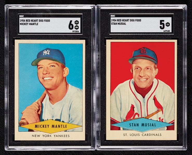 1954 Red Heart Dog Food Complete SGC-Graded Set with Mantle SGC 6 (33)