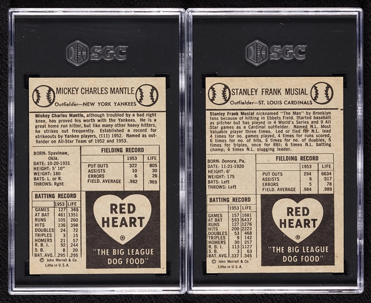 1954 Red Heart Dog Food Complete SGC-Graded Set with Mantle SGC 6 (33)