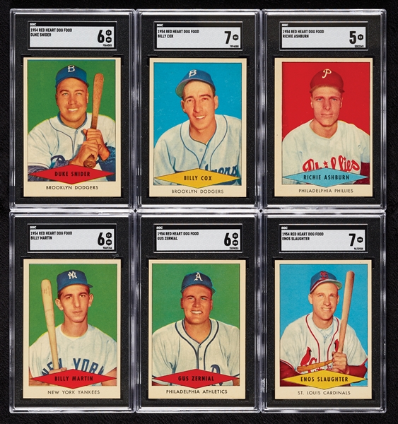 1954 Red Heart Dog Food Complete SGC-Graded Set with Mantle SGC 6 (33)