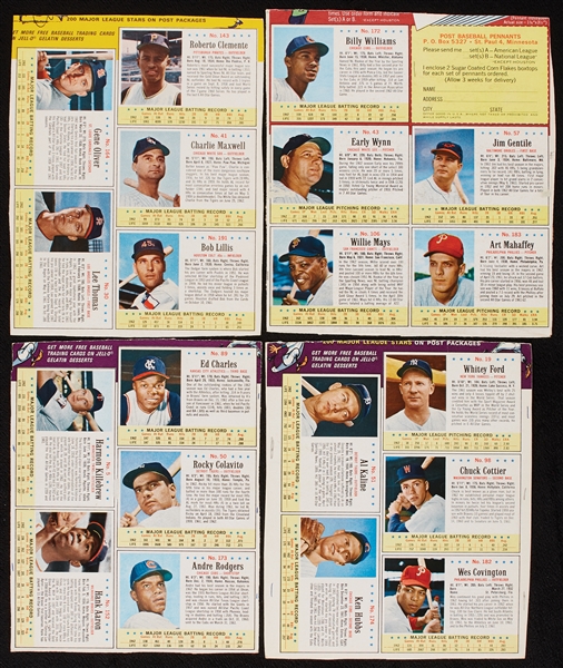 1963 Post Cereal Baseball Near Set in Complete or Partial Panels Plus Album (55 Panels – 296 Cards)