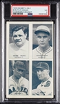 1935 Exhibit 4 On 1 Babe Ruth/Hogan/Berger/Brandt PSA 3