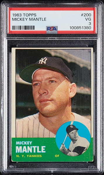 1963 Topps Mickey Mantle No. 200 PSA 3