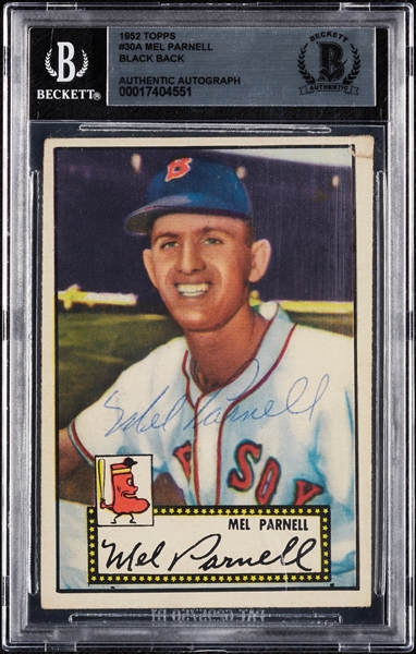 Mel Parnell Signed 1952 Topps No. 30 (BAS)