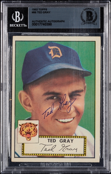 Ted Gray Signed 1952 Topps No. 86 (BAS)
