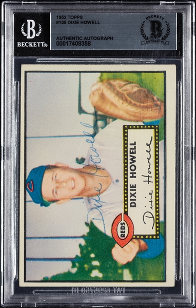 Dixie Howell Signed 1952 Topps No. 135 (BAS)