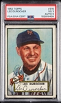 Leo Durocher Signed 1952 Topps No. 315 PSA 3 (AUTO 9)