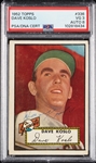 Dave Koslo Signed 1952 Topps No. 336 PSA 3 (AUTO 8) (POP 1)