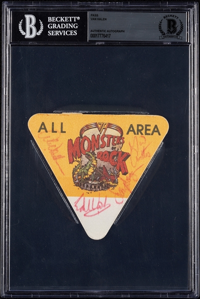 Van Halen Group-Signed Monsters of Rock Backstage Pass (BAS)