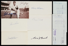 Baseball HOFer Signed Checks & Index Cards Group (63)