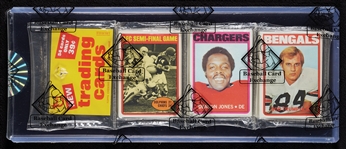 1972 Topps Football Rack Pack - Deacon Jones Top; Fred Biletnikoff, Gene Upshaw Back (BBCE)