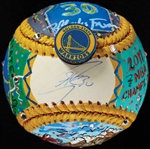 Stephen Curry Single-Signed Charles Fazzino Hand-Painted Baseball (Fanatics) (BAS)