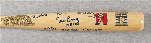 Ernie Banks Signed Hall of Fame Bat with Multiple Inscriptions (JSA)