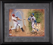 Albert Pujols & Sammy Sosa Signed 11x14 Framed Photo (BAS)