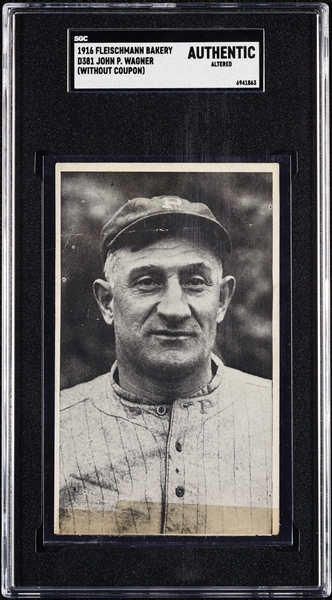 1916 Fleischmann Bakery D381 Honus Wagner Without Coupon SGC Authentic