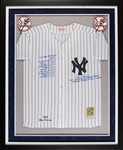 Don Larsen Signed Yankees Framed Home Jersey with Perfect Game Inscription & Box Score (BAS)