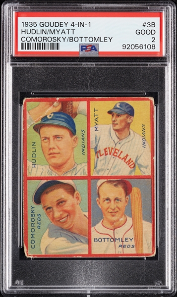 1935 Goudey Hudlin/Myatt/Comorosky/Bottomley No. 3B PSA 2