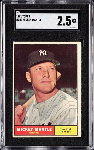 1961 Topps Mickey Mantle No. 300 SGC 2.5