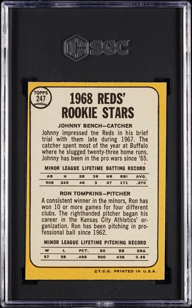 1968 Topps Johnny Bench No. 247 SGC 3.5