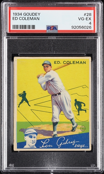 1934 Goudey Ed Coleman No. 28 PSA 4
