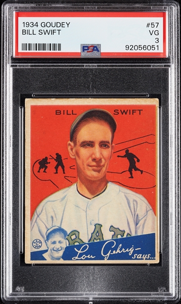 1934 Goudey Bill Swift No. 57 PSA 3