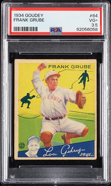 1934 Goudey Frank Grube No. 64 PSA 3.5