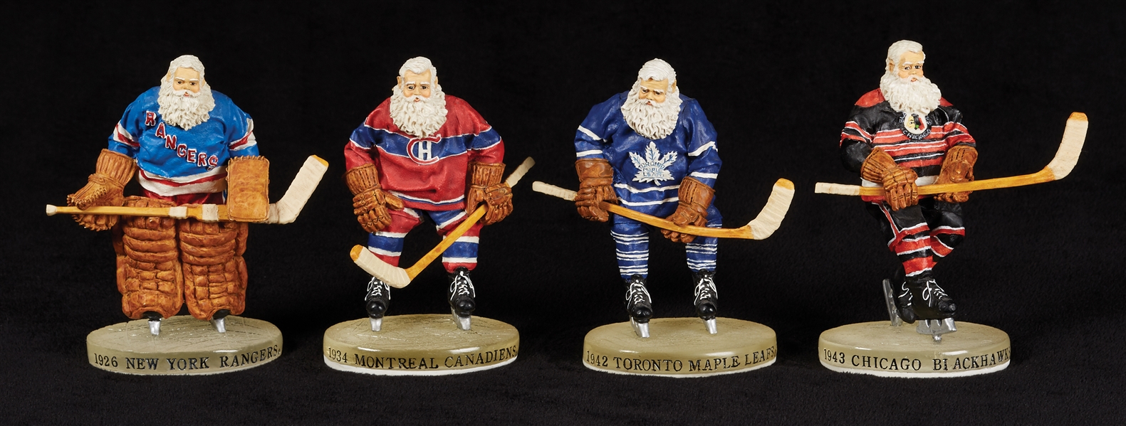 Heritage Hockey and Baseball Santa Claus Figures and Music Boxes (25)