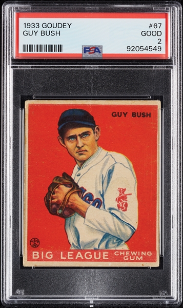 1933 Goudey Guy Bush No. 67 PSA 2