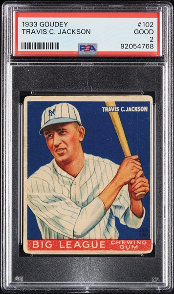 1933 Goudey Travis Jackson No. 102 PSA 2
