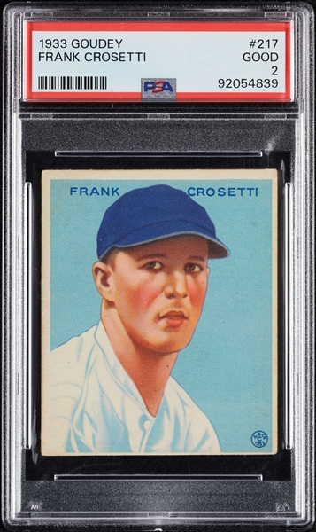 1933 Goudey Frank Crosetti No. 217 PSA 2