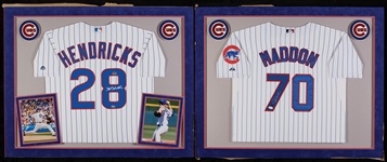 Kyle Hendricks & Joe Maddon Signed Cubs Jerseys in Matting (2)