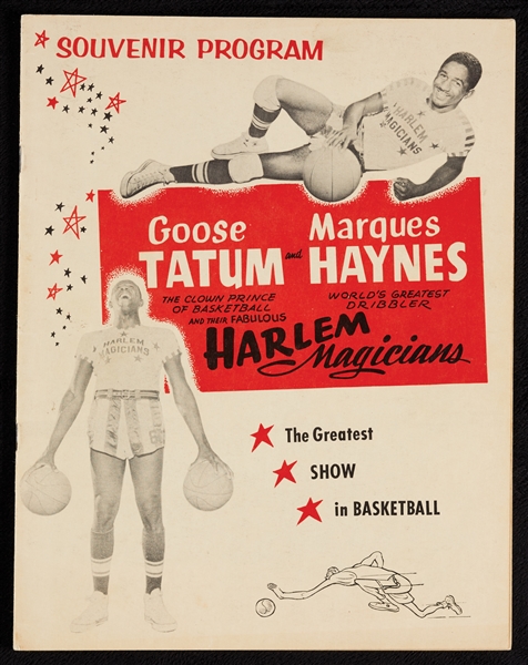 1955 Harlem Magicians Multi-Signed Program with Marques Haynes, Goose Tatum (BAS)