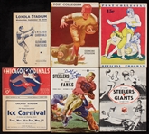 Sam Huff, Bill Dudley & Others Signed Football Programs (6)