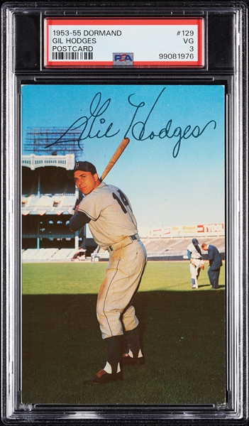 1953-55 Dormand Postcard Gil Hodges No. 129 PSA 3