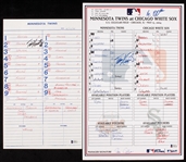 Torii Hunter Signed Scorecards from 1st Home Run & 100th Home Run (BAS) (2)