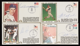 Ted Williams, Yastrzemski, Ryan & Pete Rose Signed FDC Group (4)