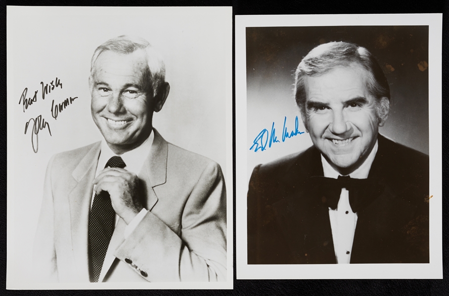 Johnny Carson & Ed McMahon Signed 8x10 Photos Pair (2)