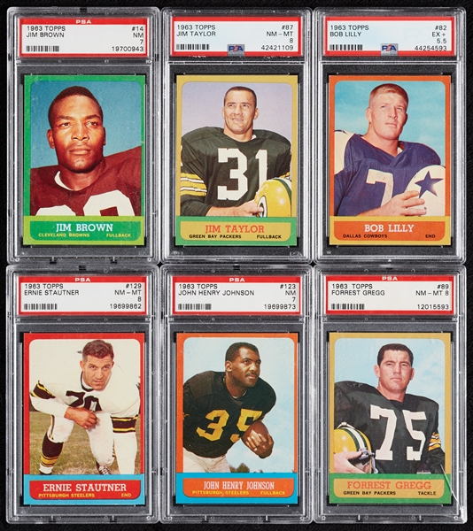 1963 Topps Football Super High-Grade Complete Set, 54 Slabs (170)