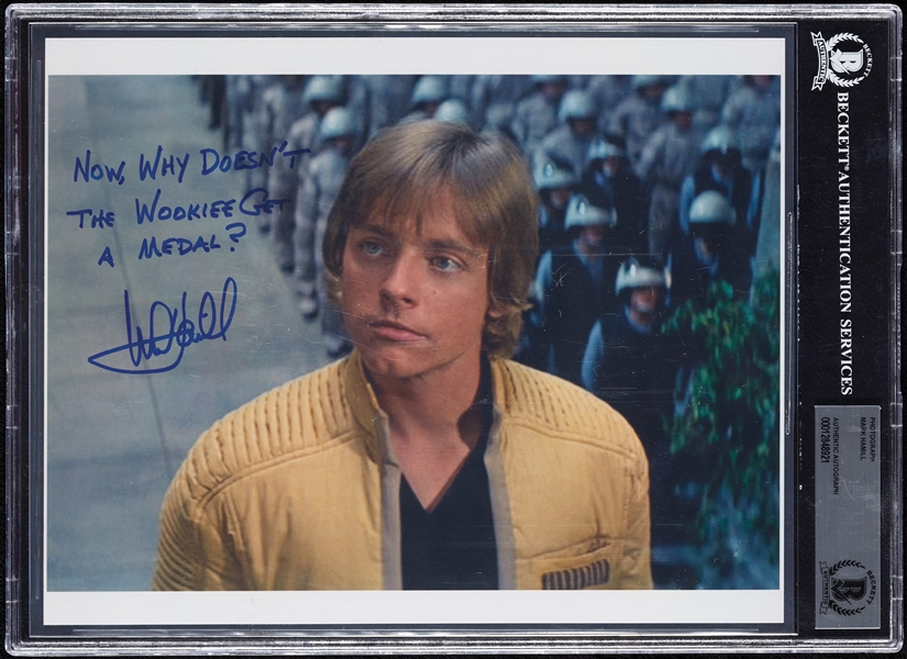 Mark Hamill Signed 8x10 Photo with Unique Inscription (Graded BAS 10)