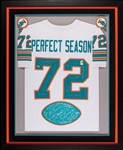 1972 Miami Dolphins "Perfect Season" Team-Signed Framed Jersey (158/172) (Fanatics) (BAS)