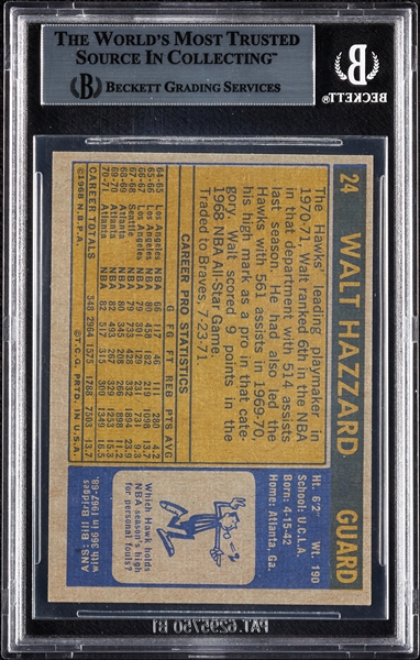 Walt Hazzard Signed 1971 Topps No. 24 (BAS)