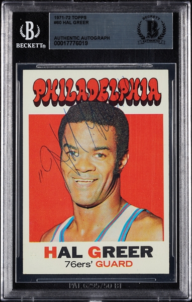 Hal Greer Signed 1971 Topps No. 60 (BAS)